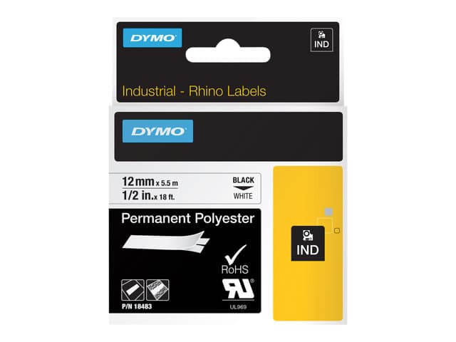 DYMO - IND - label tape - 1 cassette(s) - Roll (1.2 cm x 5 m)