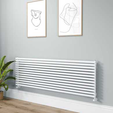 Ravello Linea White Square Designer Radiator 585x1800mm Single Panel 4744 BTU - Horizontal Bars