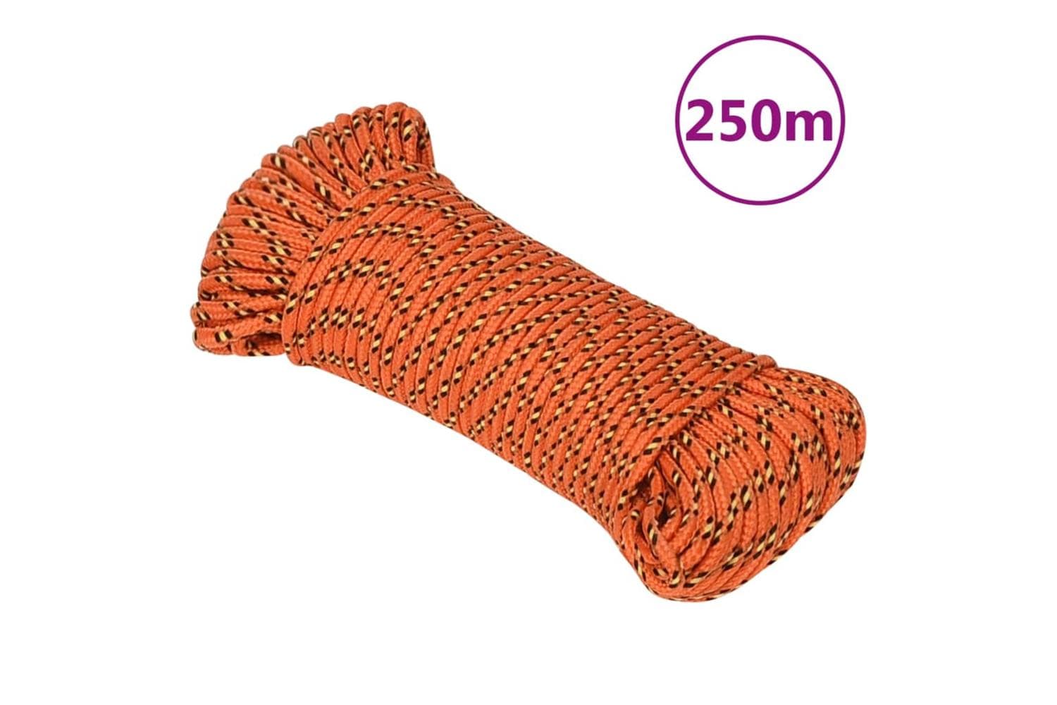 vidaXL 152648 Boat Rope Orange 4mm 250 M Polypropylene