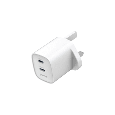 Groove 2 x USB-C Mains Charger 35W GaN Technology - Power Delivery - White | GVMA108WE
