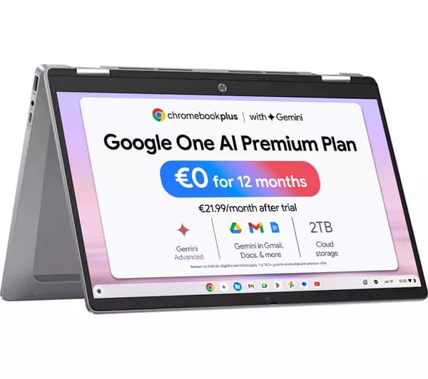 HP Chromebook Plus x360 14b-cd0500sa 14" in 1 - Intel® Core™ i3, 256 GB UFS, Silver