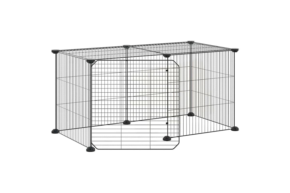 vidaXL 3114053 8-panel Pet Cage With Door Black 35x35cm Steel