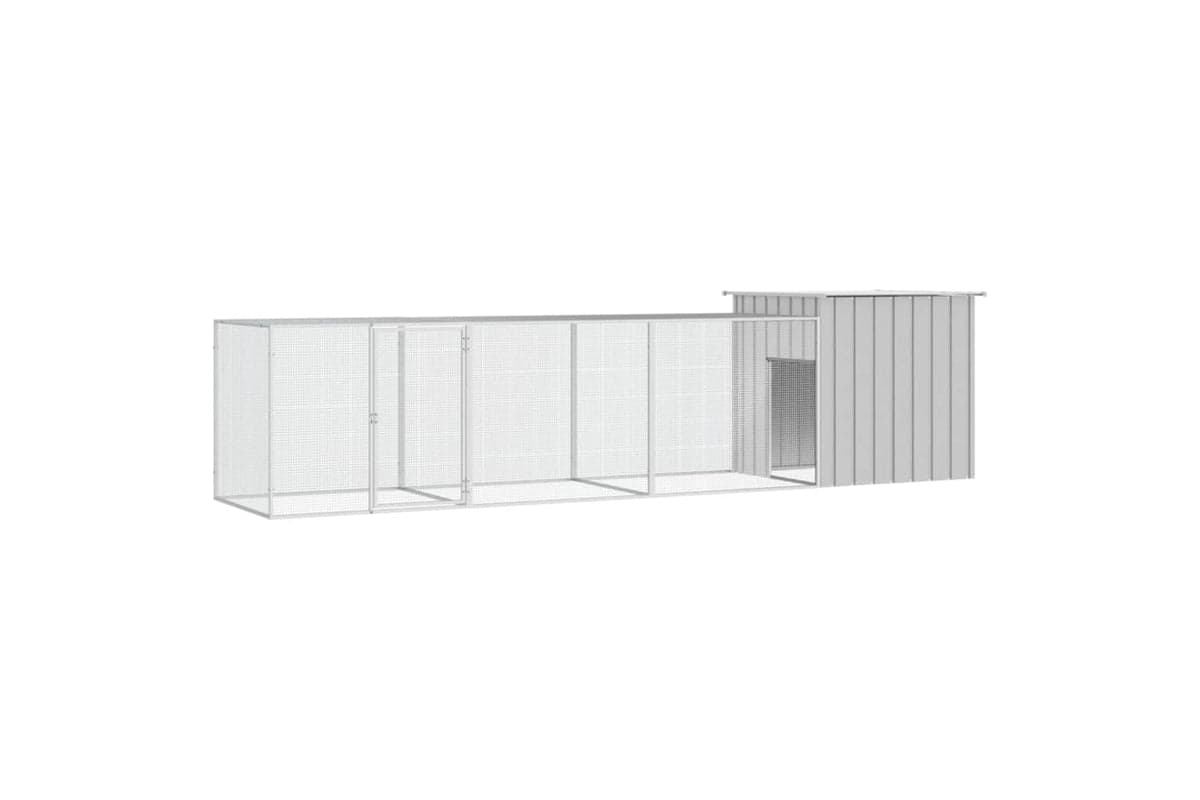 vidaXL 3106461 Chicken Cage Grey 400x91x100cm Galvanised Steel