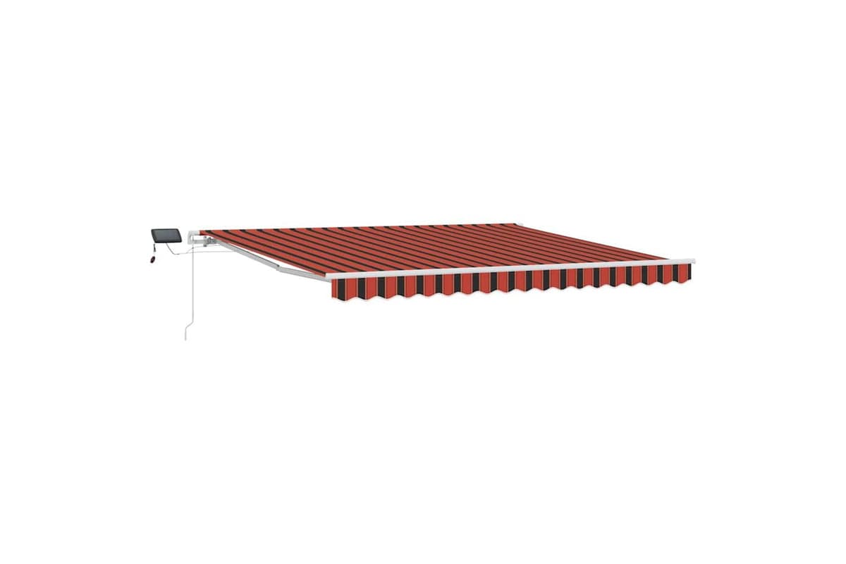 Vidaxl Retractable Awning With Orange And Brown 400 X 350 Cm Fabric