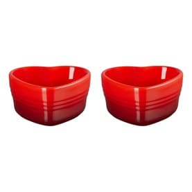 Stoneware Set of Two Heart Ramekins