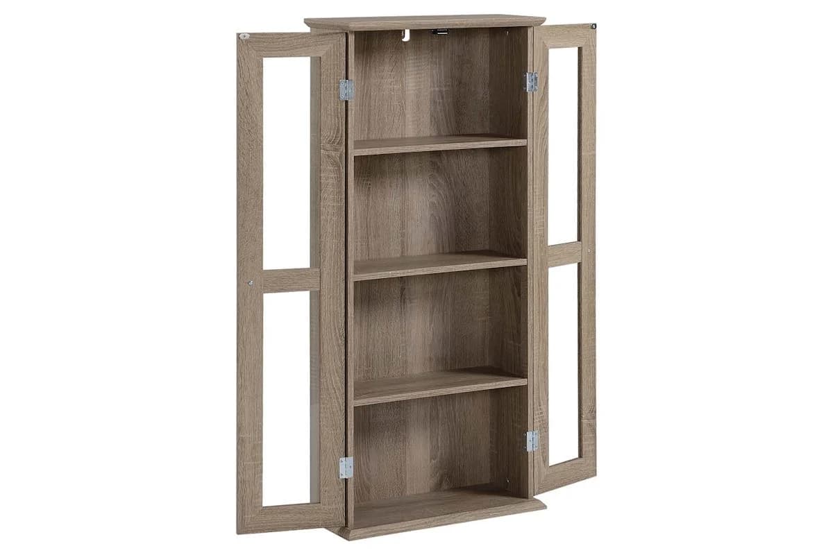 Homcom 4-Tier CD Cabinet with Magnetic Doors | Brown