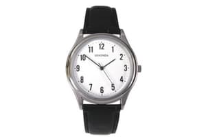 Sekonda Men's Sgs3621 Strap Watch: Contemporary Round Gold Plated Case With Black Leather Strap