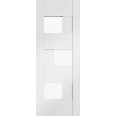 Internal White Finished Door with Clear Glass - Pre-Finished - 1981 x 686 x 35mm - Perugia Essential - XL Joinery
