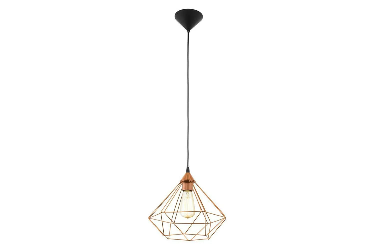 Eglo | Tarbes Geometric Pendant Light | Black/Copper