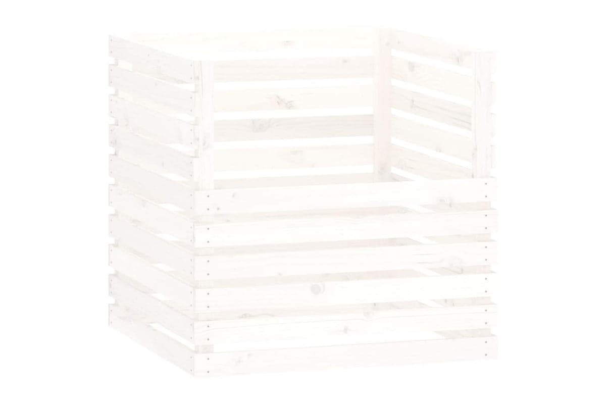vidaXL 822188 Composter White 80x80x78cm Solid Wood Pine