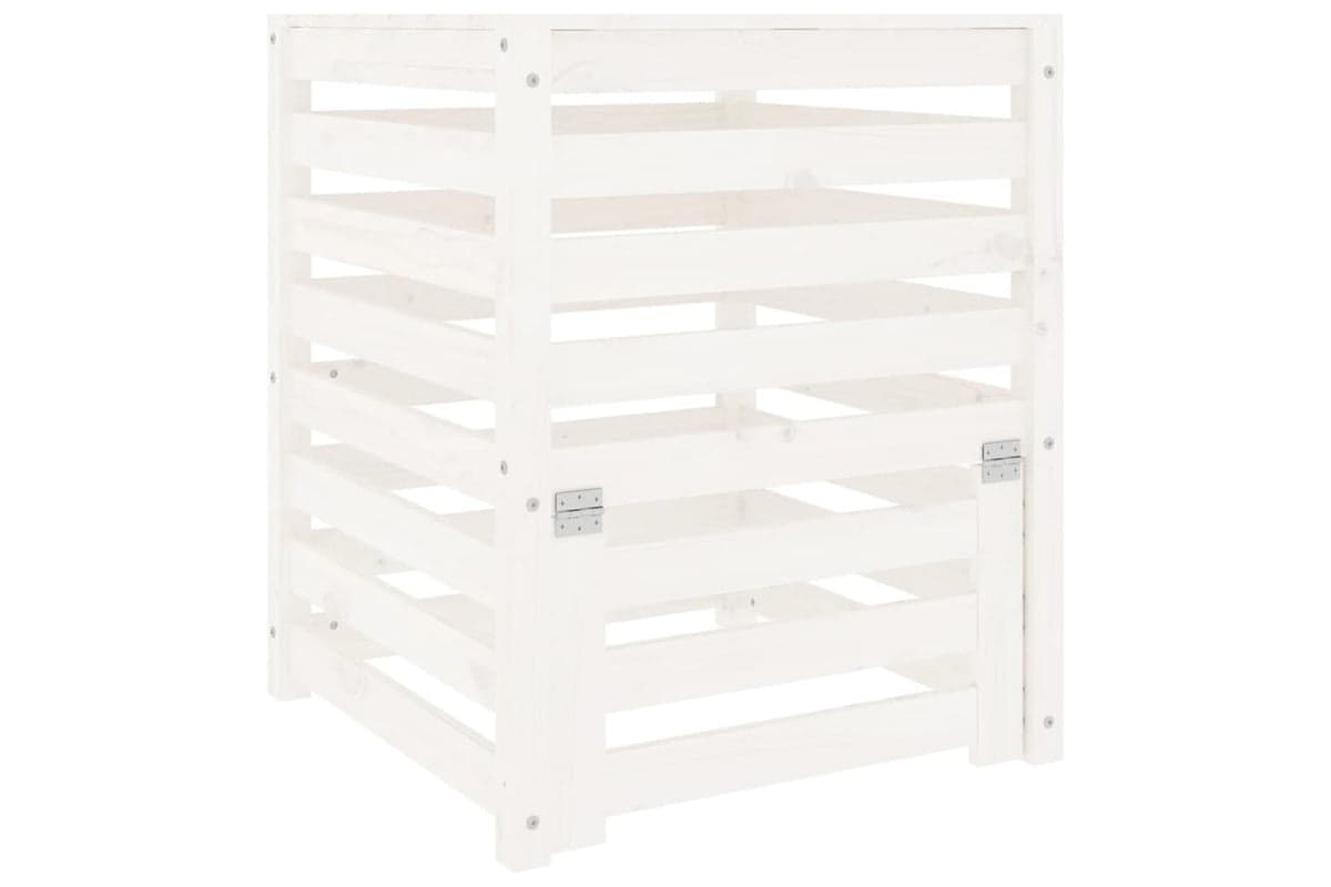 vidaXL 823809 Composter White 63.5x63.5x77.5cm Solid Wood Pine