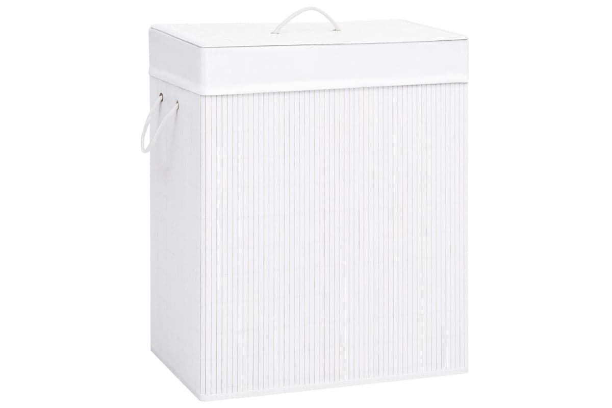 Vidaxl 320744 Bamboo Laundry Basket White 100 L