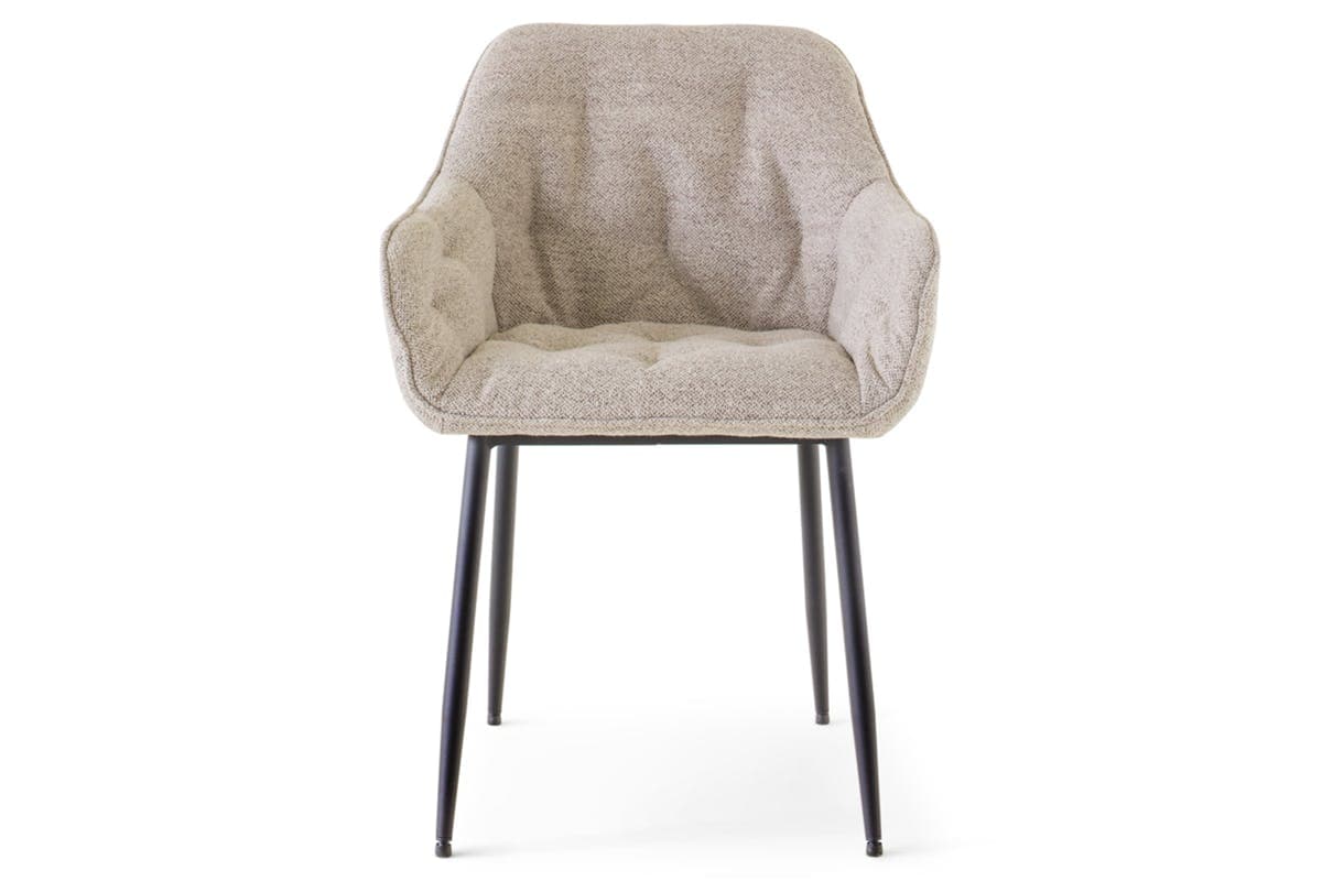 Brooke Carver Dining Chair | Fabric | Beige