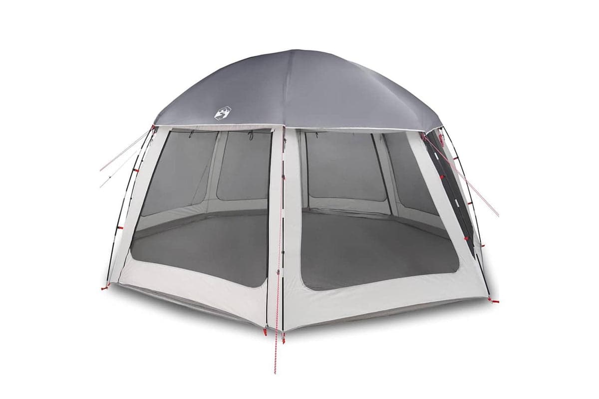 Vidaxl Pool Tent With Removable Fly & Mesh Walls Grey 510x510 Cm