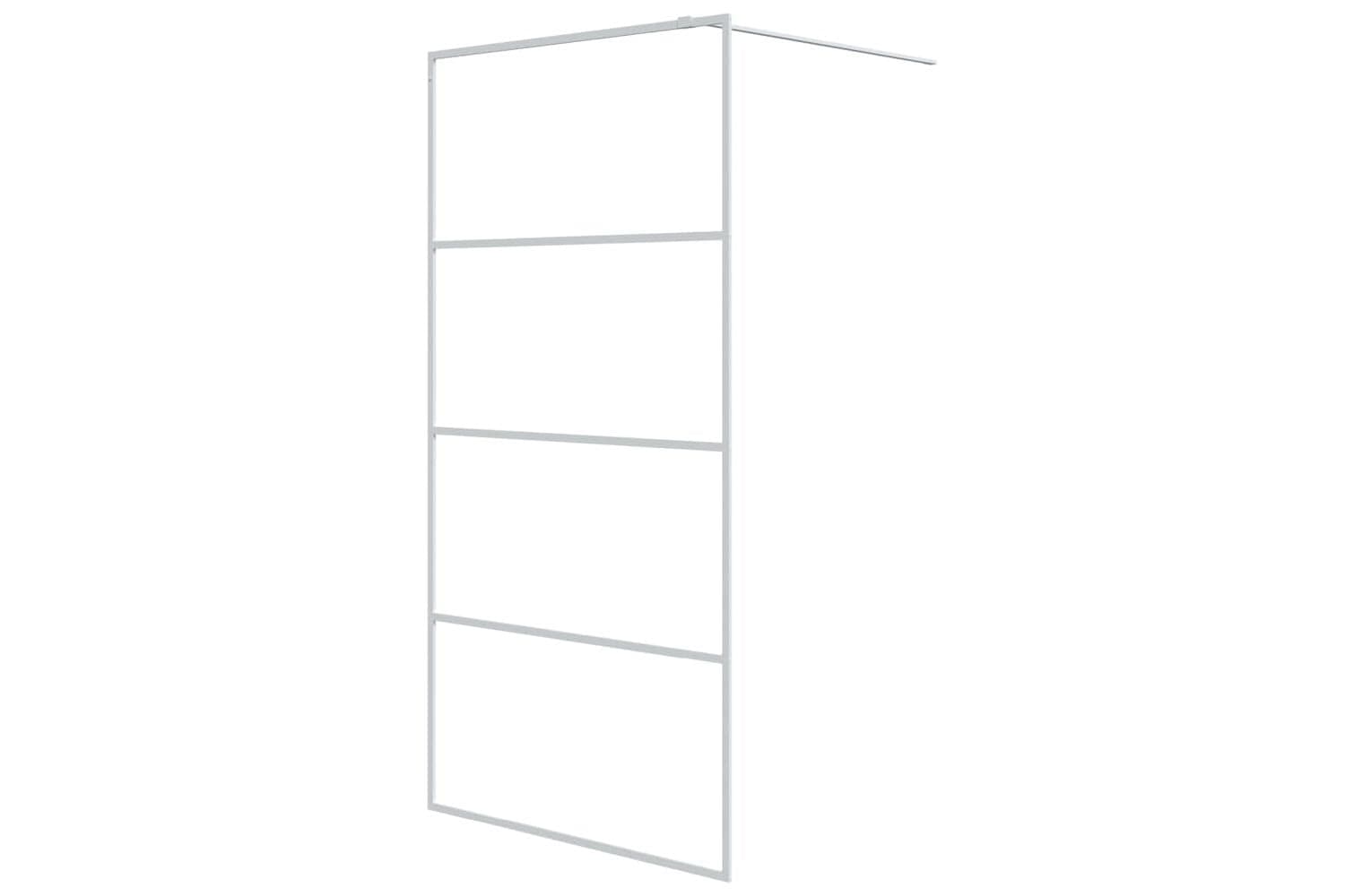 vidaXL 152142 Walk-in Shower Wall White 100x195cm Clear Esg Glass