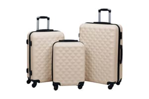Vidaxl 92416 Hardcase Trolley Set 3 Pcs Gold Abs