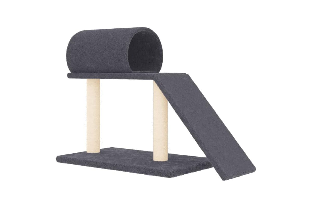 Vidaxl Cat Scratching Posts With Tunnel And Ladder Dark Grey 555 Cm