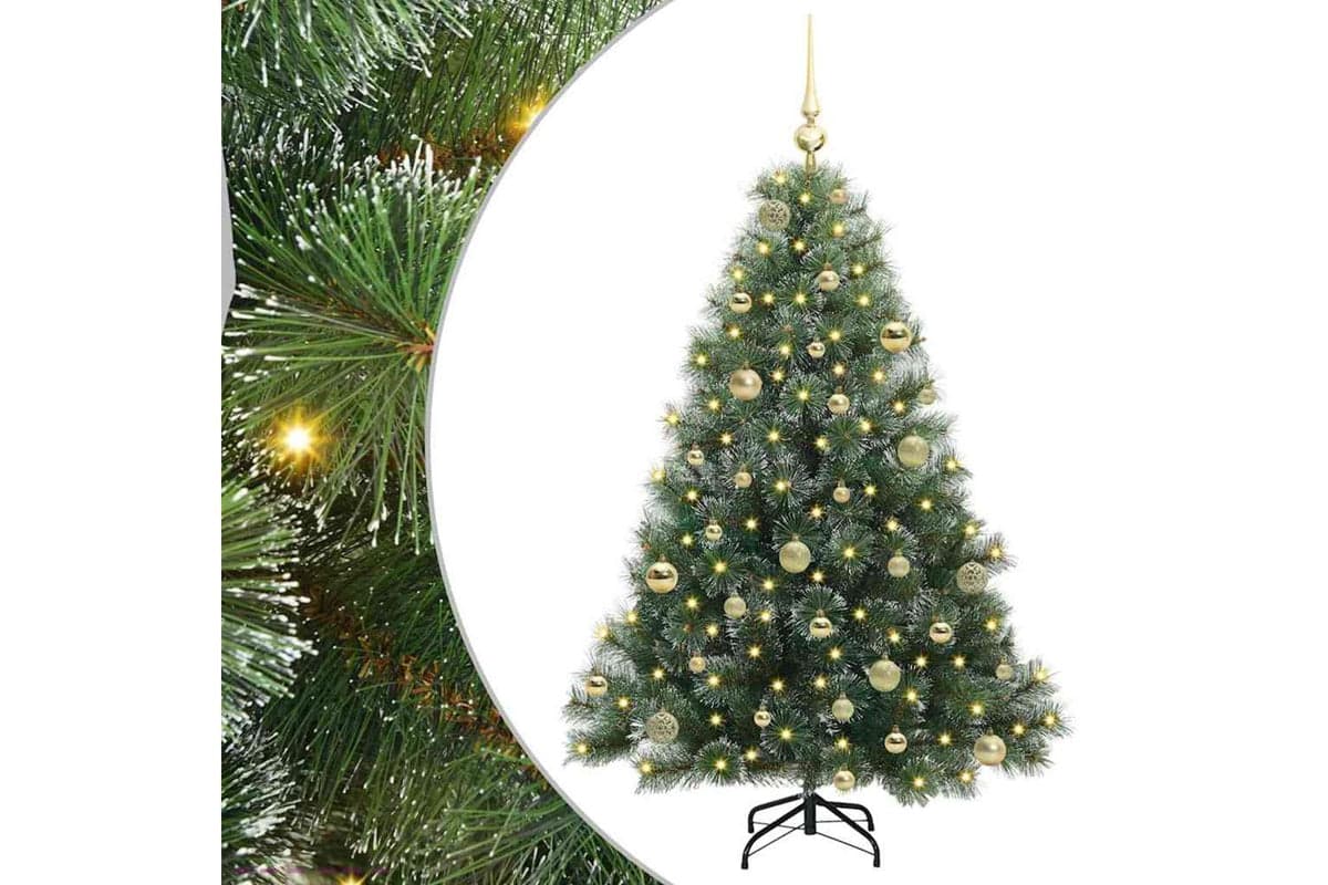 Vidaxl Artificial Christmas Tree With 150 Leds Green 150 Cm Pe And Pvc