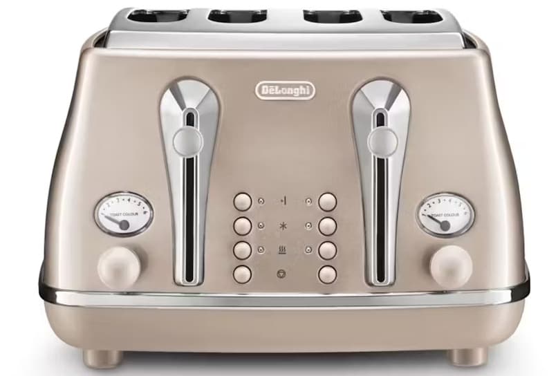 Delonghi Icona Metallics 4 Slice Toaster - Beige | CTOT4003.BG