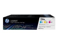 HP - 126A - 3-pack - yellow, cyan, magenta - original - LaserJet - toner cartridge (CF341A)
