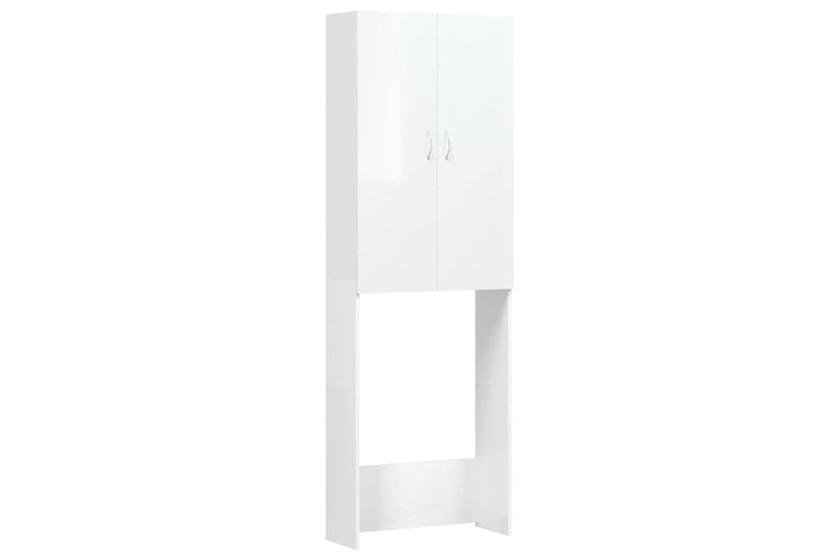 vidaXL Washing Machine Cabinet High Gloss White 64x25.5x190cm