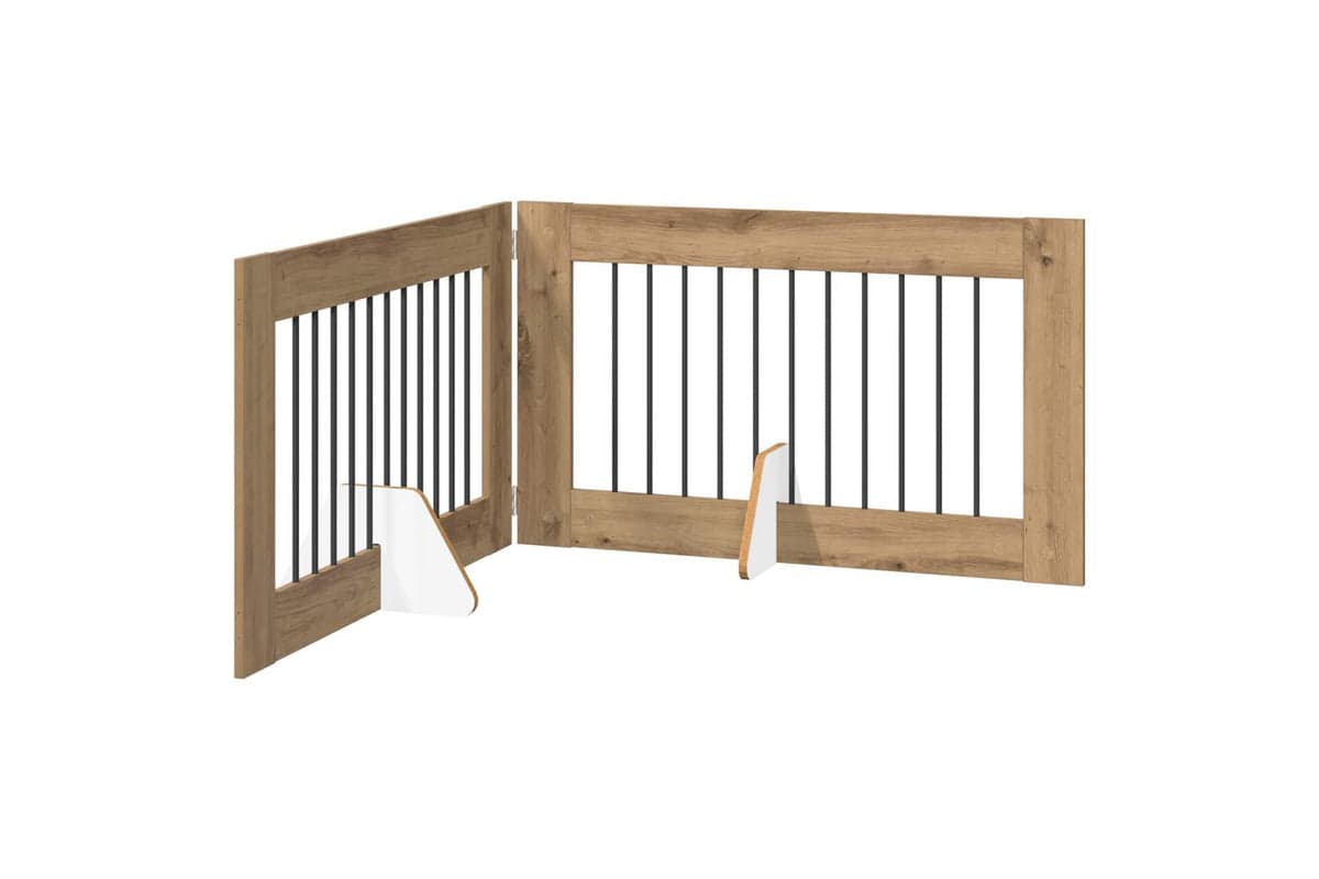 Vidaxl Foldable Dog Gate With Stands 2 Pcs Artisan Oak 2005 Cm