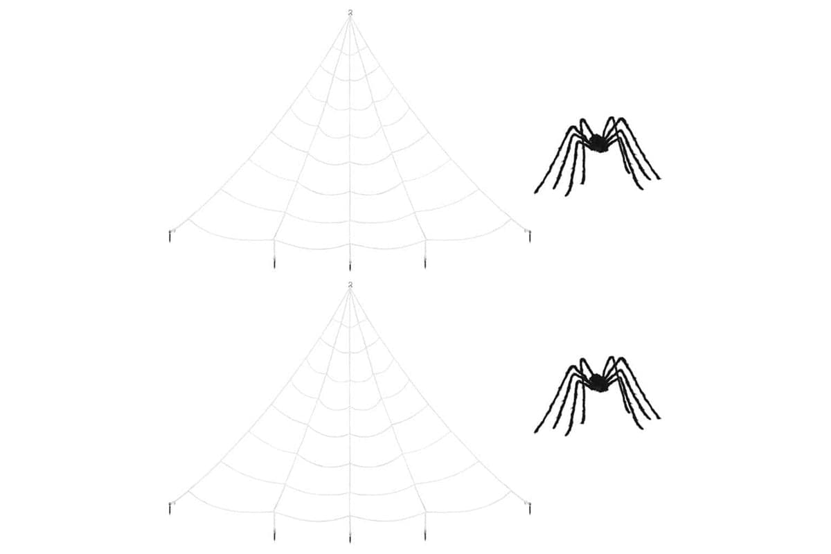 Vidaxl Halloween Spider Decoration With Webs 2 Pcs Black White 200 Cm