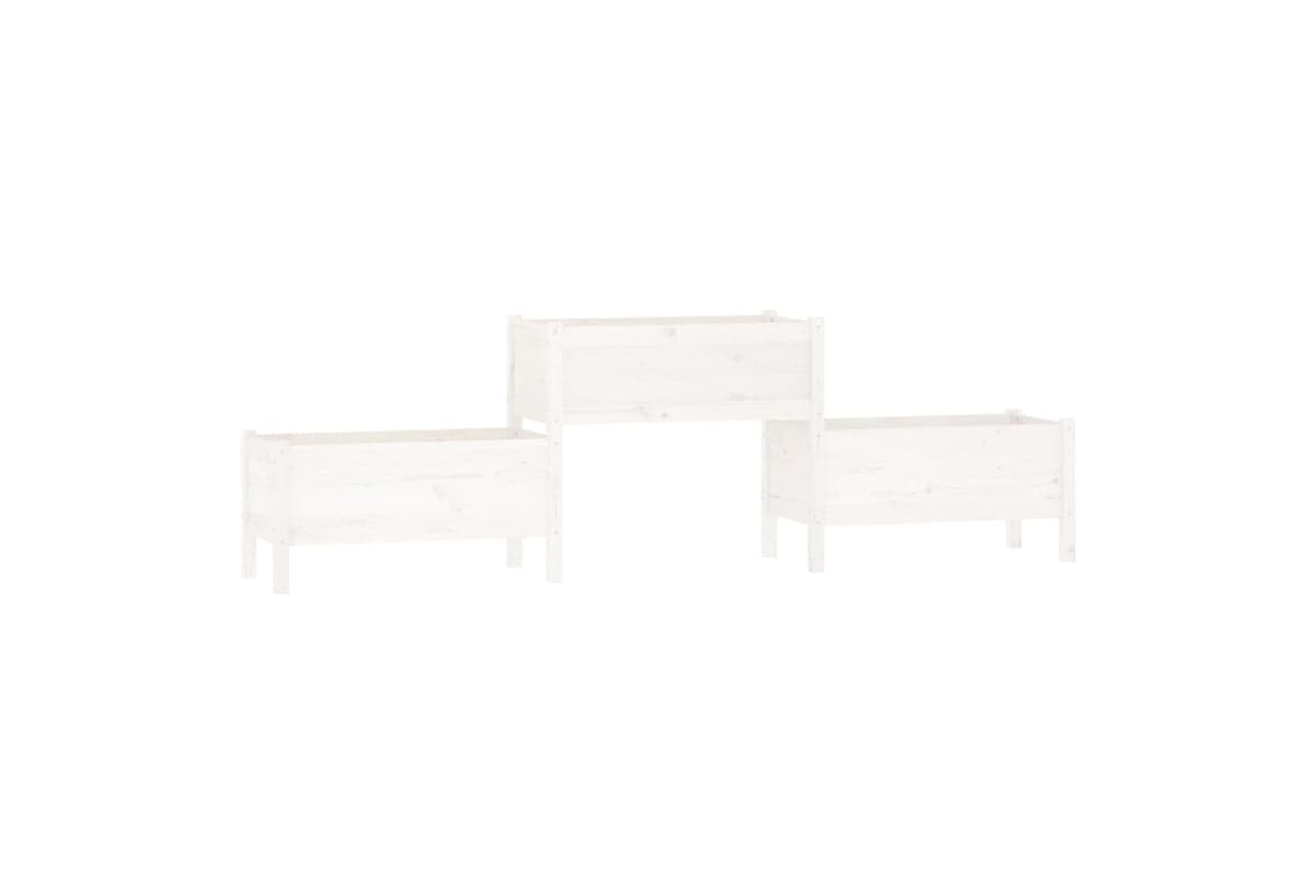 vidaXL 822253 Planter White 245.5x44x75cm Solid Wood Pine