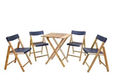 Tramontina Teak Wood and Plastic 5 Pcs. Bistro Set, Natural Light Pine and Grey | 10630/110