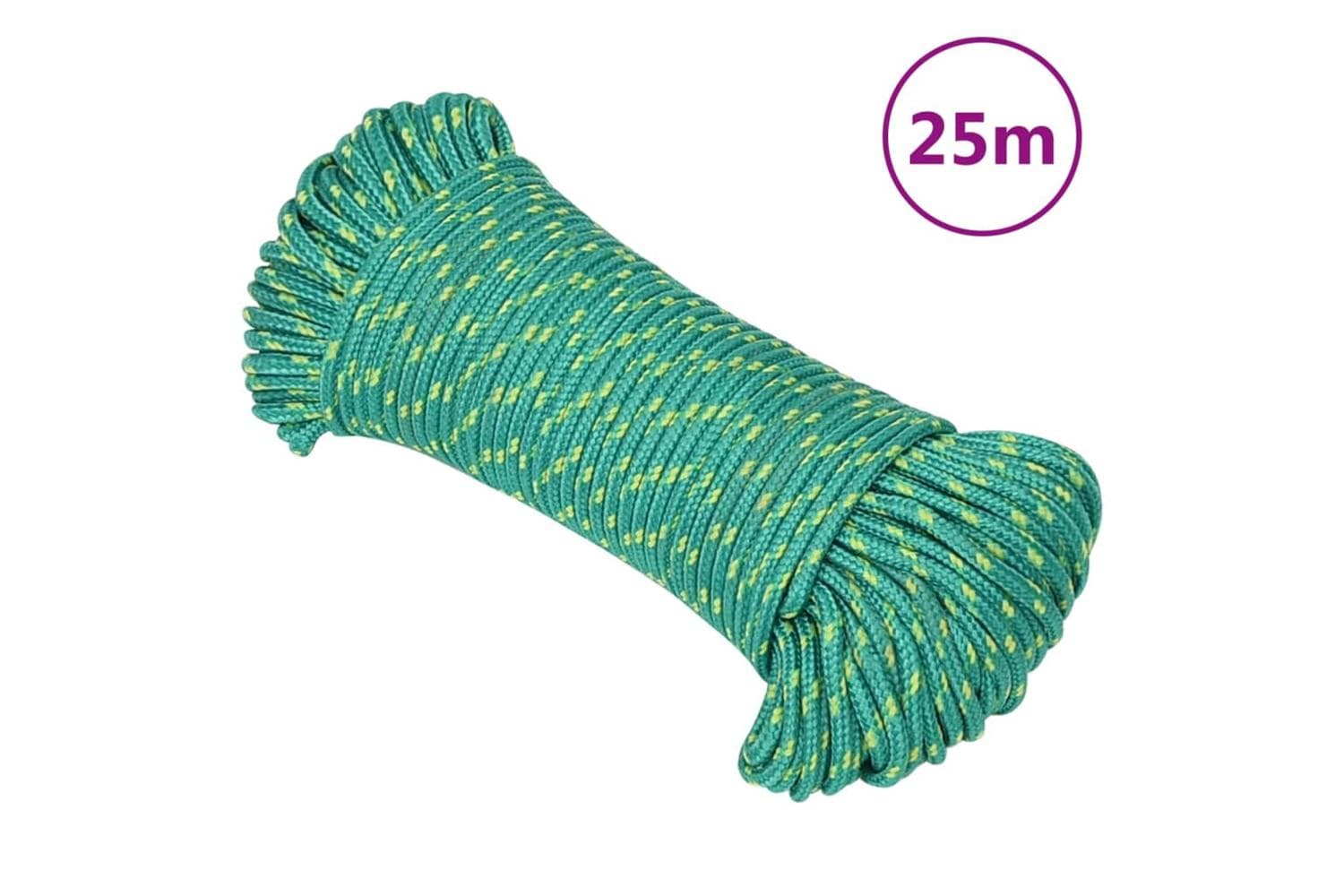vidaXL 152693 Boat Rope Green 3mm 25 M Polypropylene