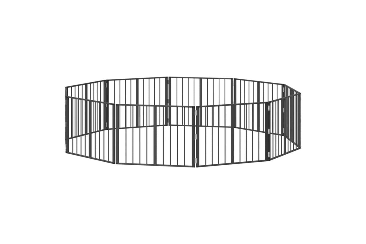 Vidaxl Dog Gate 10 Pcs Black 80 X 60 Cm Galvanised Steel