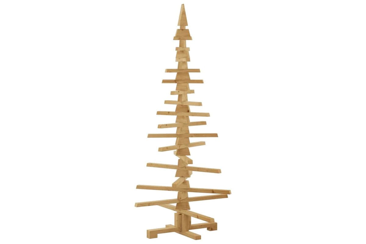 Vidaxl Wooden Christmas Tree With Stand Brown 150 Cm Solid Pine Wood