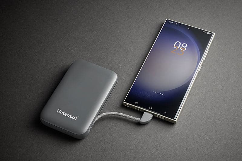 Intenso S10000 10000mAh 20W Power Bank with Built-in USB-C Cable - Grey | 7333034