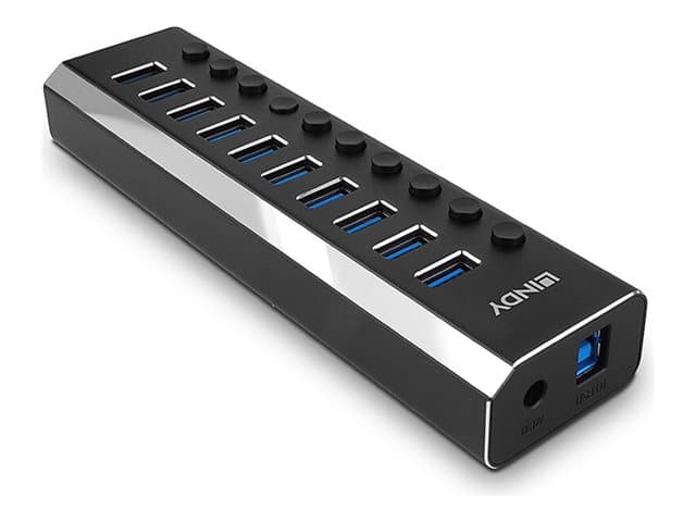 Lindy - hub - with on/off switches - 10 ports