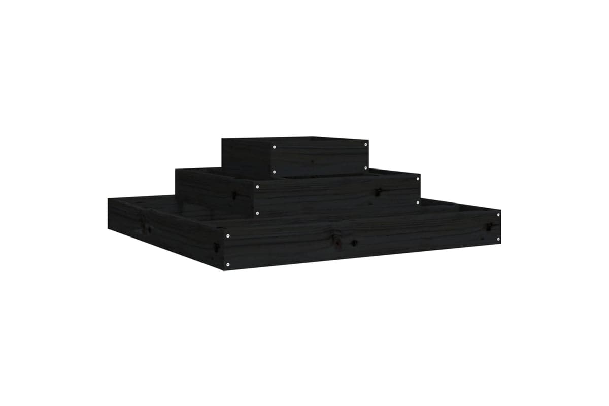 vidaXL 823868 Planter Black 80x80x27cm Solid Wood Pine