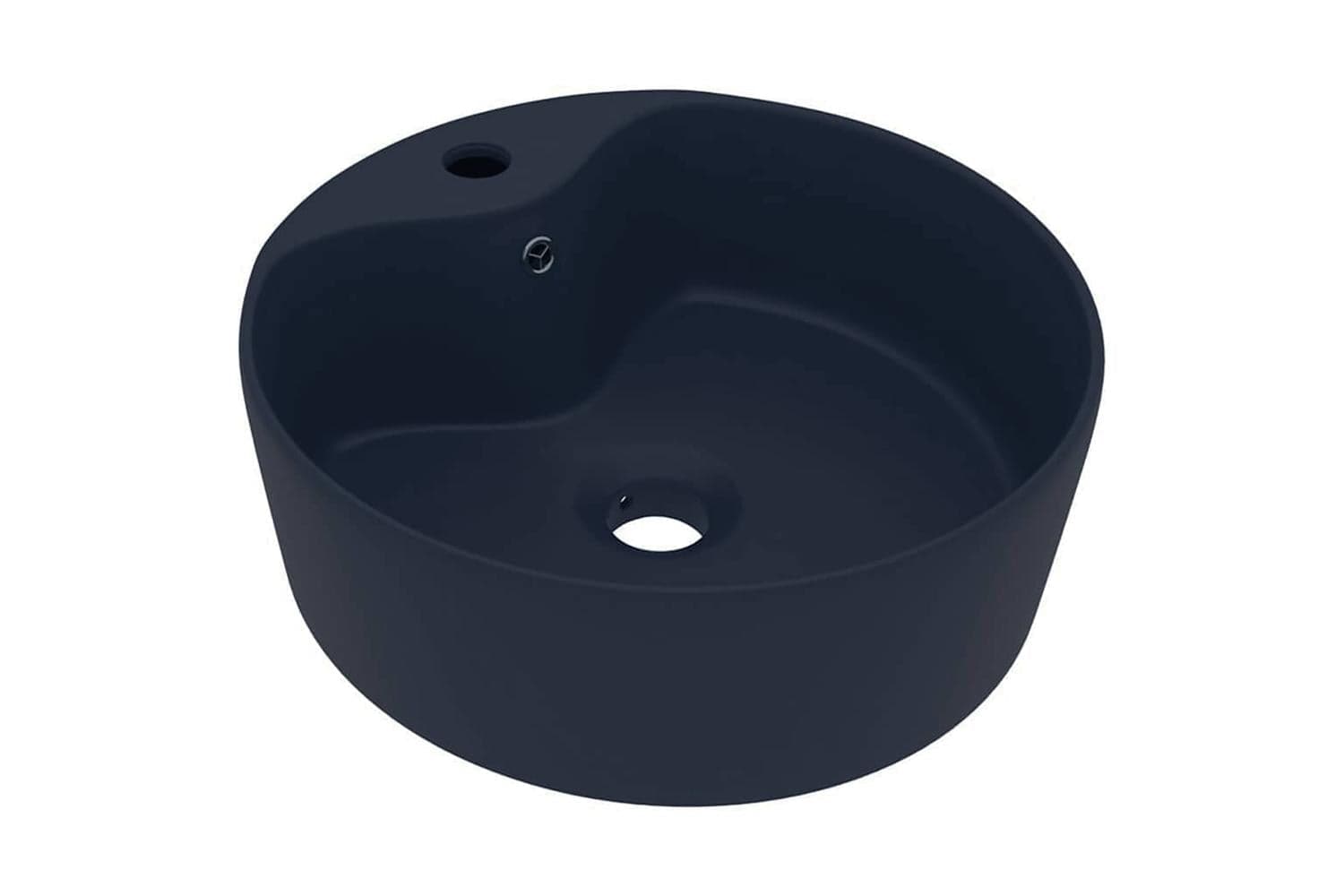 vidaXL 147034 Luxury Wash Basin With Overflow Matt Dark Blue 36x13cm Ceramic