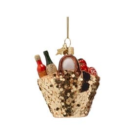 Beach Bag Glass Tree Decoration 9cm