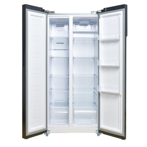 POWERPOINT            230/142LITRE AMERCIAN STYLE FRIDGE FREEZER - STAINLESS STEEL
