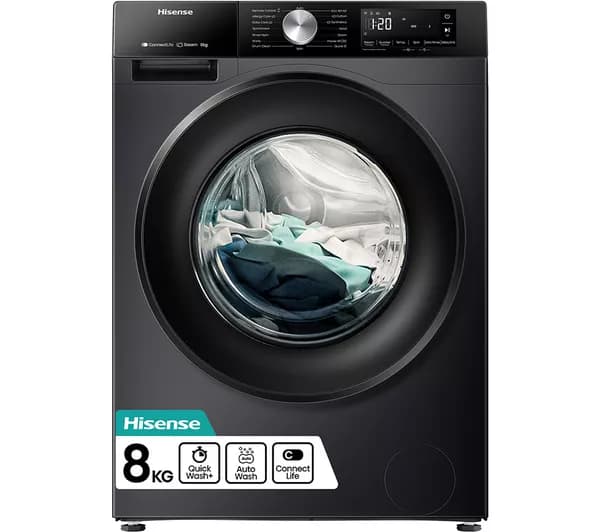 HISENSE 3S Series WF3S8043BB3 WiFi-enabled 8 kg 1400 Spin Washing Machine - Black