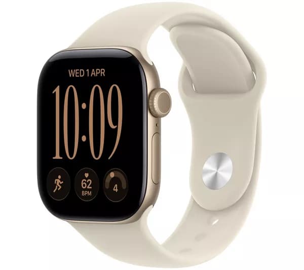 APPLE Watch Series 12 - 42 mm Light Gold Aluminium Case with Sand Sport Band, S/M
