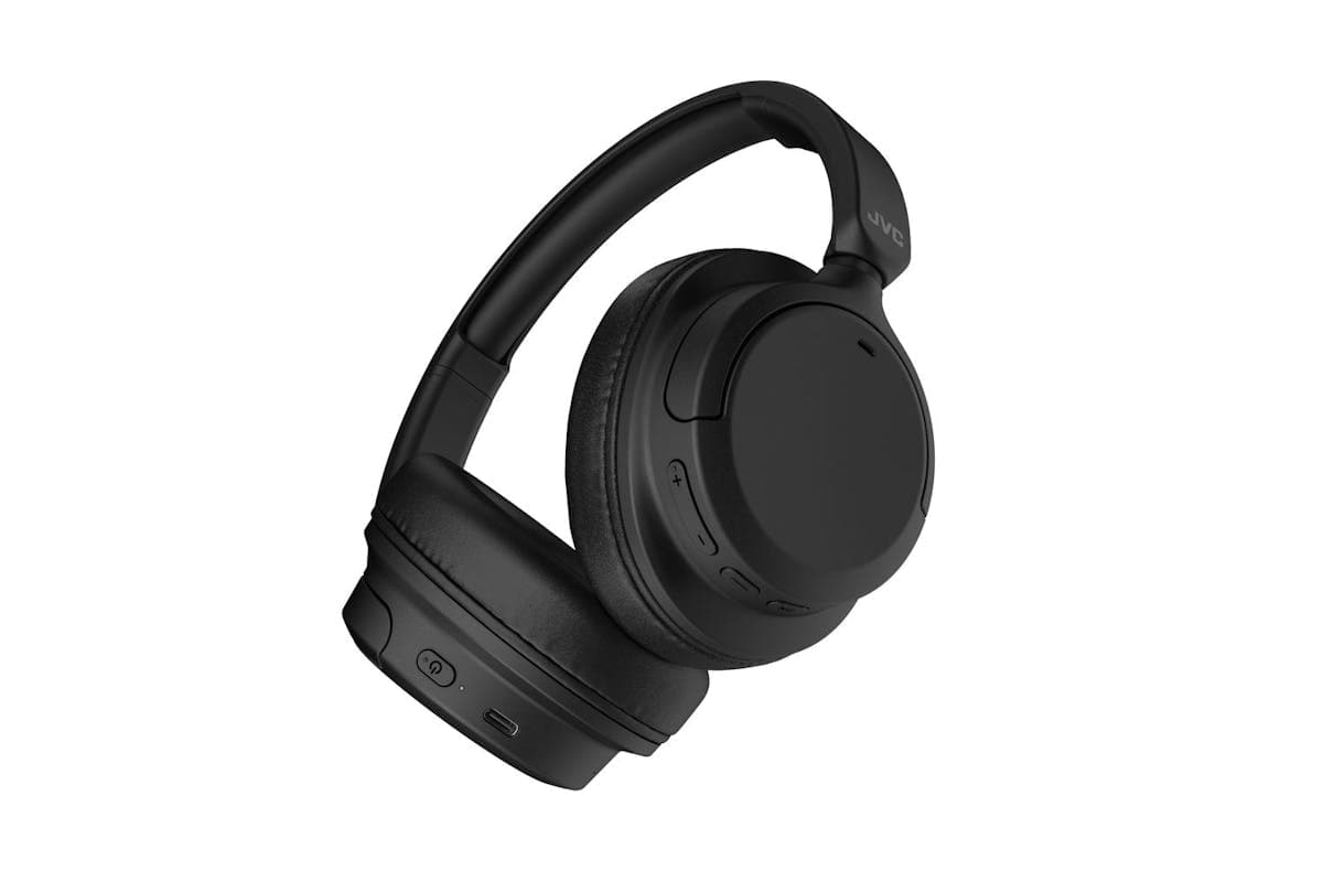 Jvc Black Active Noise Cancelling Bluetooth Headphones - 36mm Drivers For High Quality Sound - Lightweight Folding Design With Comfortable Fit - Usb-c Charging Cable - Upto 35hr Battery Life - Built In Mic For Full Control