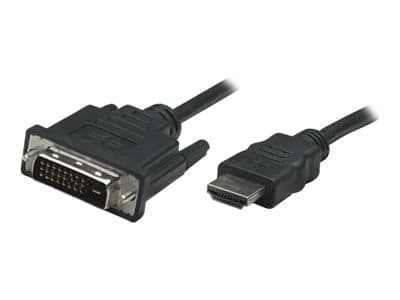 MANHATTAN - HDMI to DVI-D 24+1 Cable, 1m, Male to Male, Black, Dual Link, Compatible with DVD-D, Lifetime Warranty, Polybag - adapter cable - HDMI / DVI - 1 m