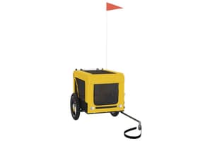 Vidaxl 93910 Pet Bike Trailer Yellow And Black Oxford Fabric&iron