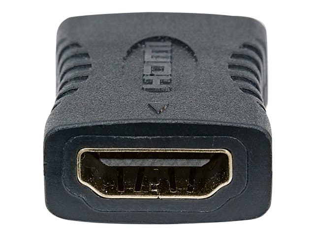 MANHATTAN - HDMI Coupler, 4K@60Hz (Premium High Speed), Female to Female, Straight Connection, Black, Ultra HD 4k x 2k, Fully Shielded, Gold Plated Contacts, Lifetime Warranty, Polybag - HDMI coupler