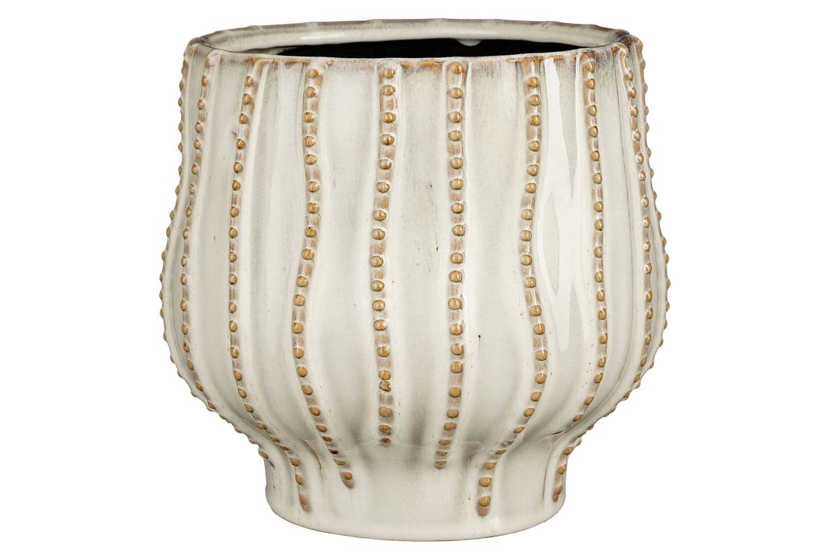 Cathy Round Pot | Off White | 19 cm