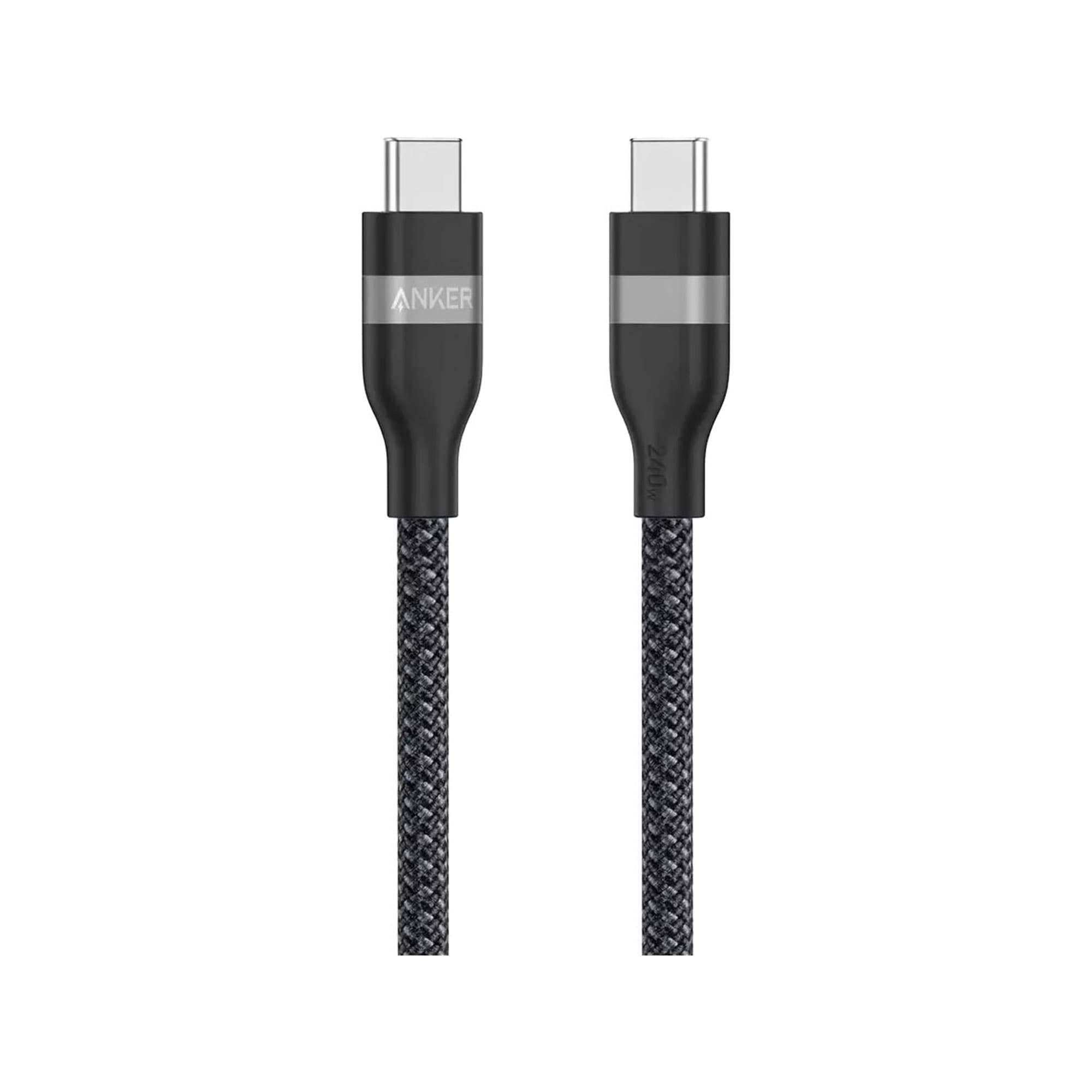 0.9m 240W Braided USB-C to USB-C Cable Black