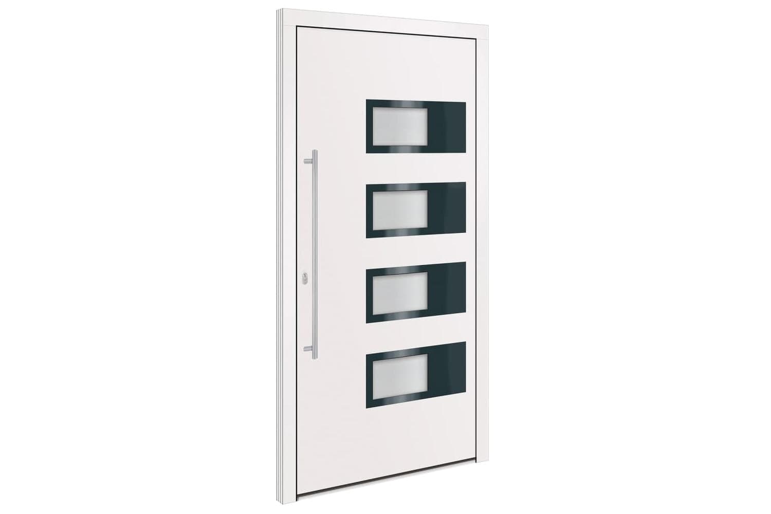 vidaXL 3157067 Front Door White 110x210cm Aluminium And Pvc