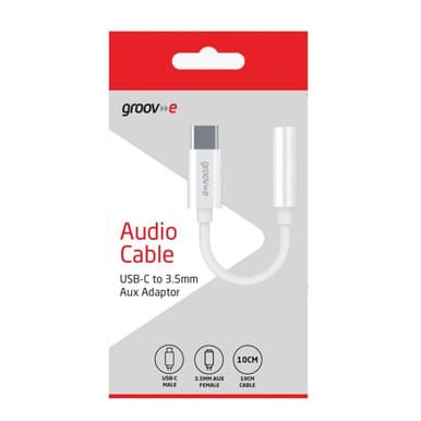 Groove Audio Adapter USB-C to 3.5mm Female AUX Adapter 10cm | GVMA082WE