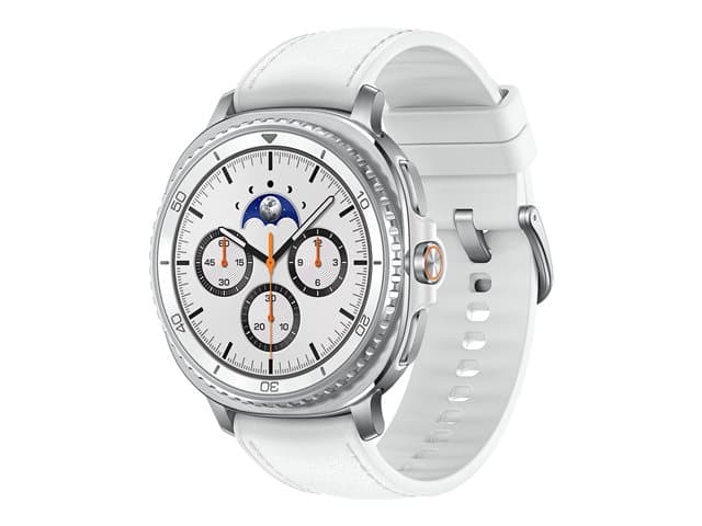 SAMSUNG - Galaxy Watch8 Classic - 46 mm - smart watch with hybrid band - hybrid eco-leather - band size: S/M/L - display 1.34" - 64 GB - NFC, Wi-Fi, Bluetooth, LTE - 4G - 63.5 g - white