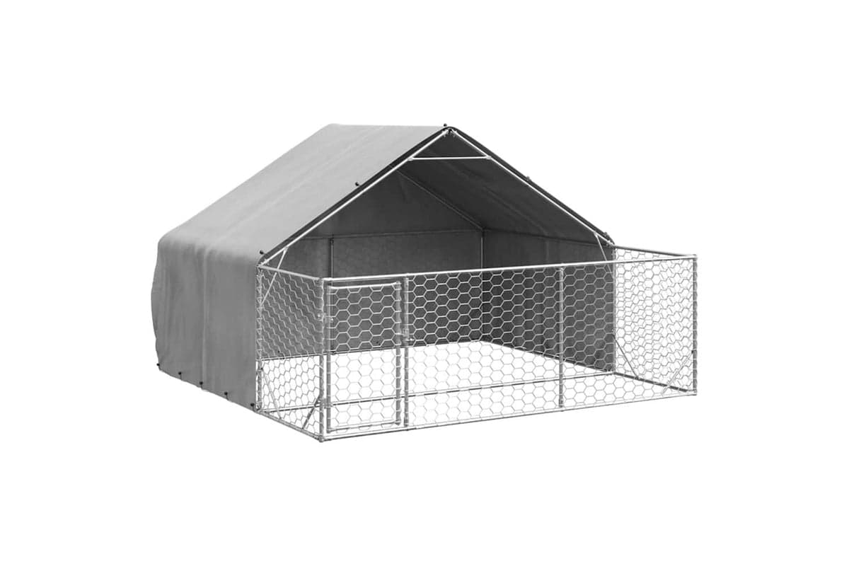 Outdoor Dog Kennel With Run 3x3x19 M Galvanised Steel